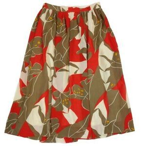 Campus Casuals 9 VTG Skirt Orange Brown Cream Midi